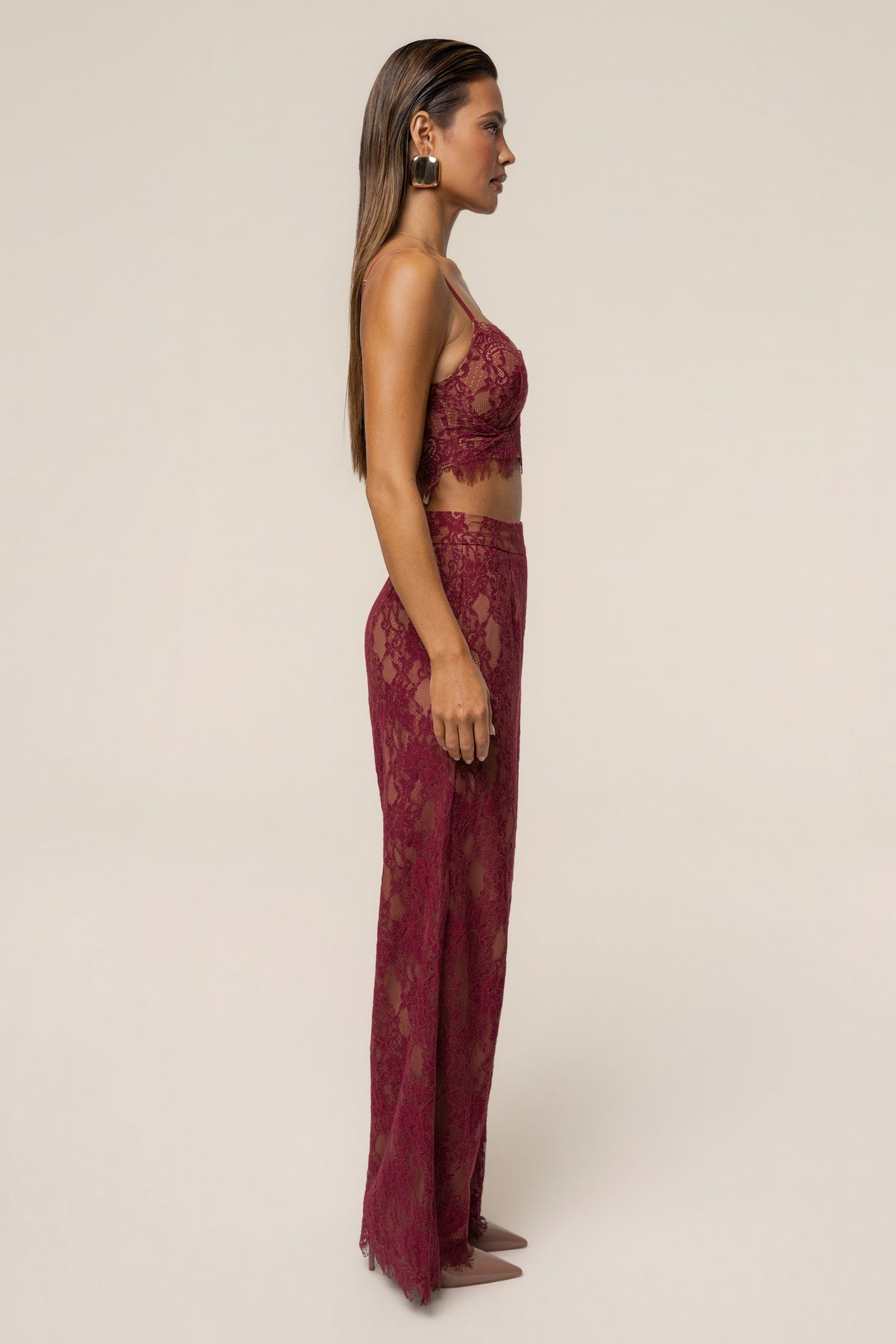 Burgundy Forever Crush Lace Top - JLUXLABEL