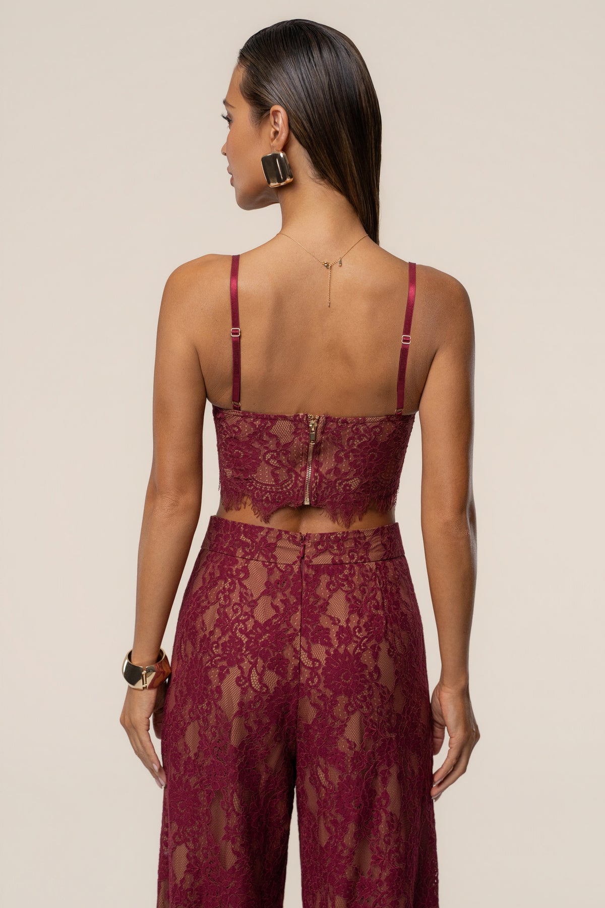 Burgundy Forever Crush Lace Top - JLUXLABEL