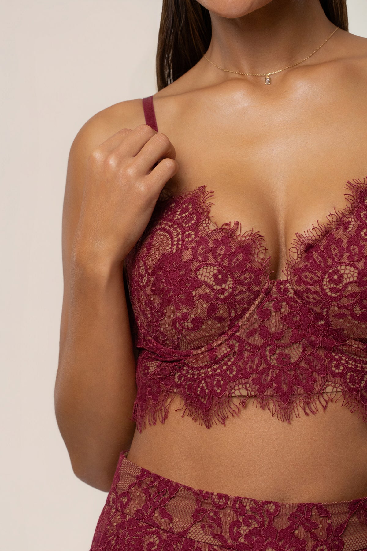 Burgundy Forever Crush Lace Top - JLUXLABEL