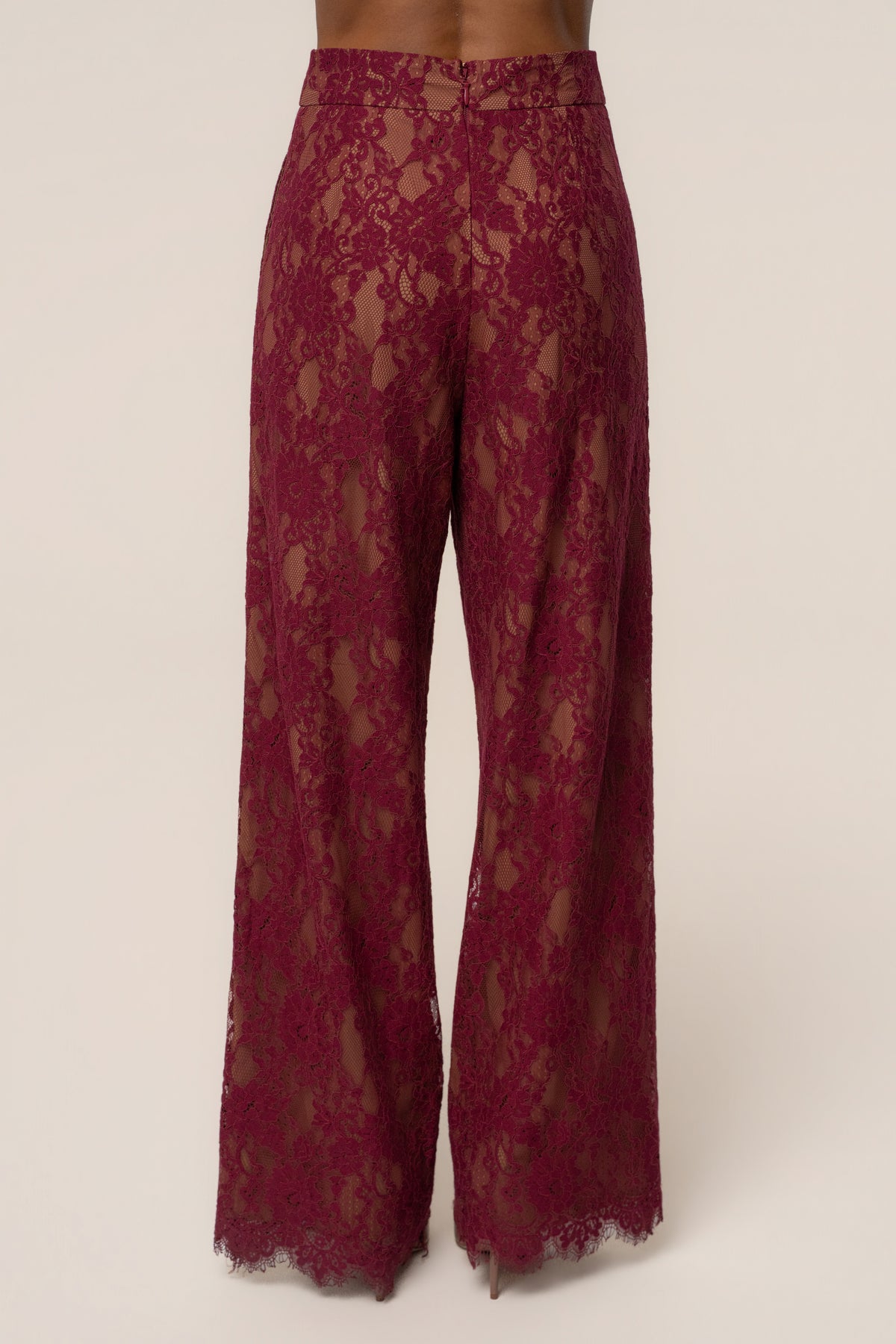Burgundy Forever Crush Lace Pant - JLUXLABEL