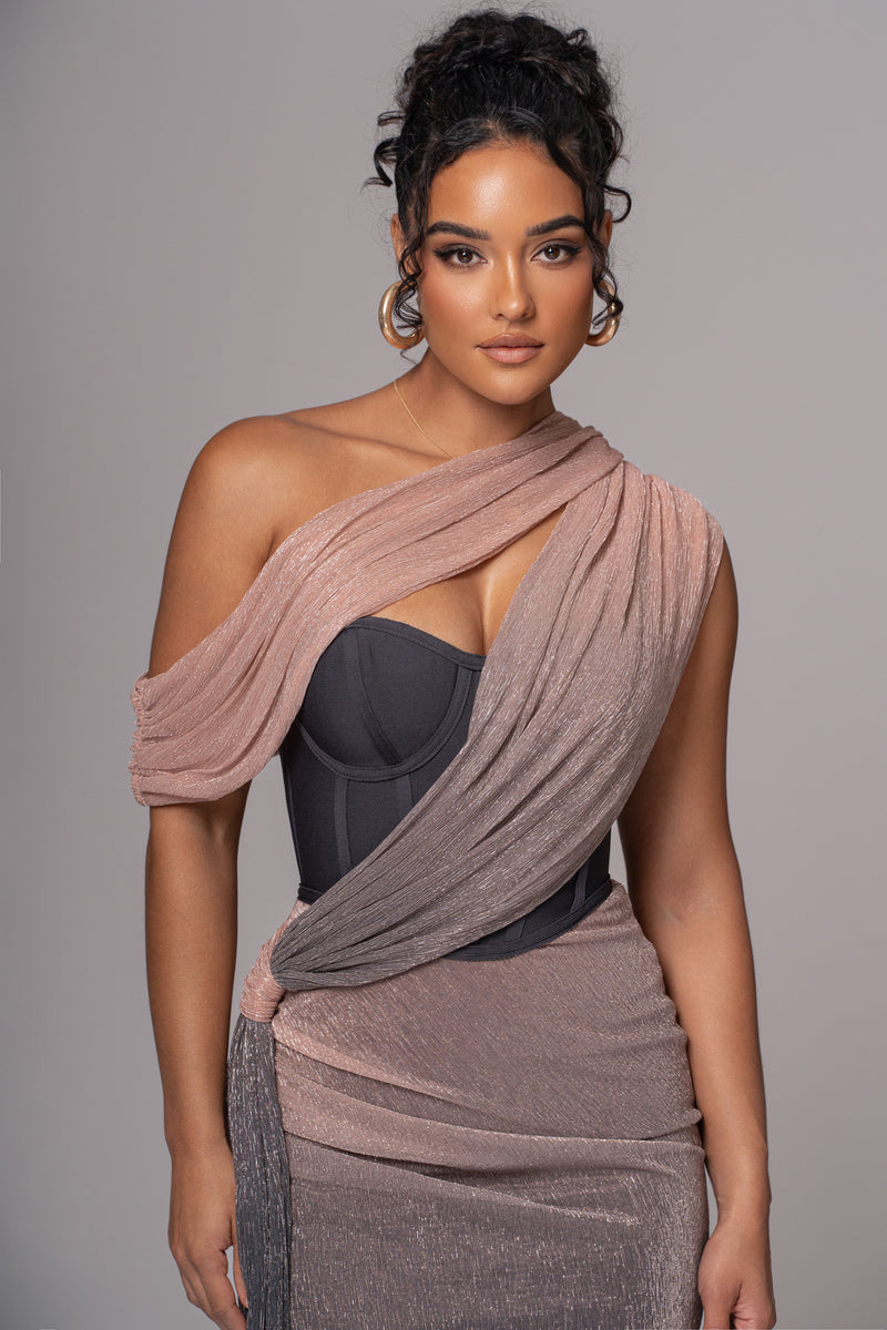 Pink Dusk Celestina Draped Maxi Dress