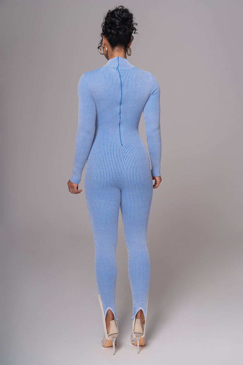 Blue In Control Stirrup Jumpsuit