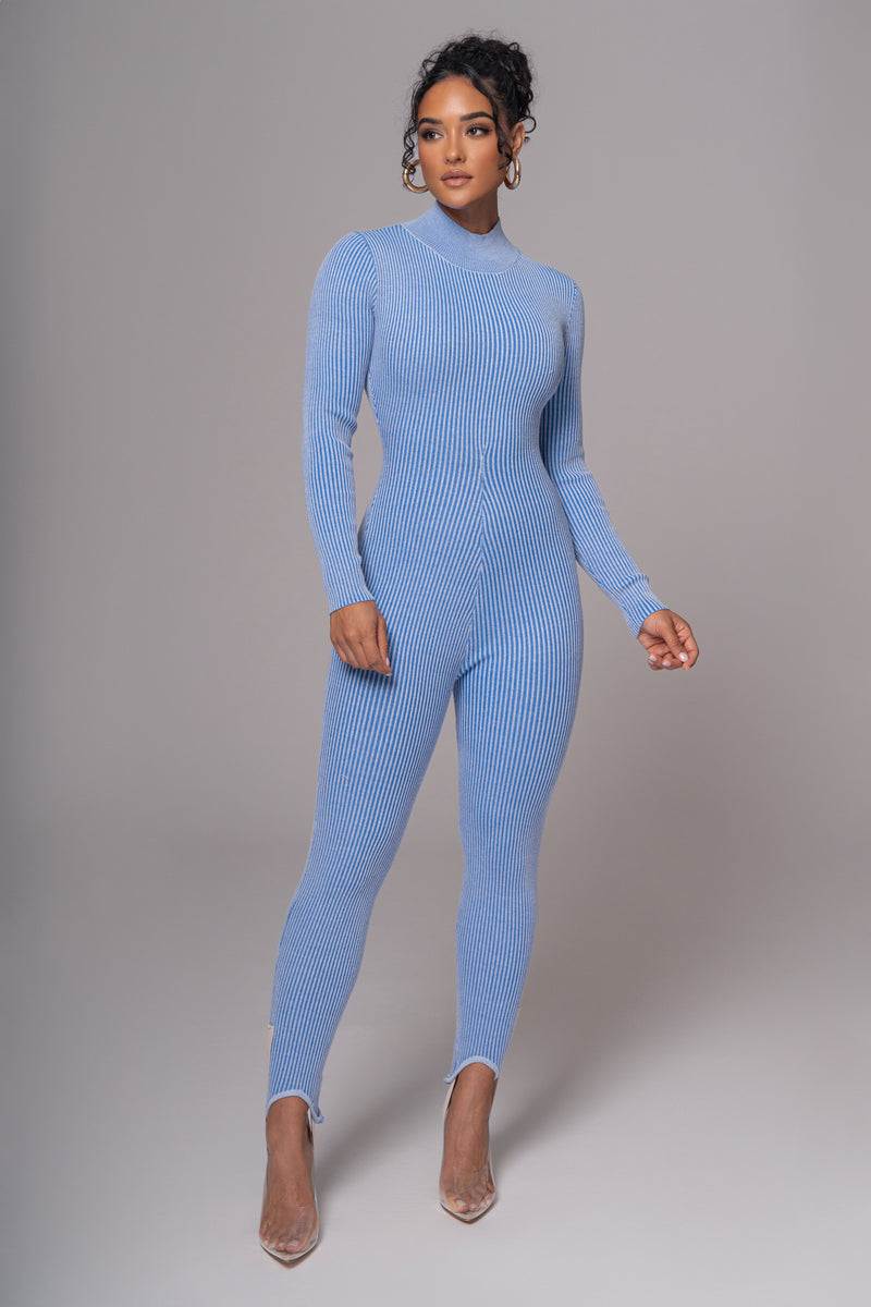 Blue In Control Stirrup Jumpsuit