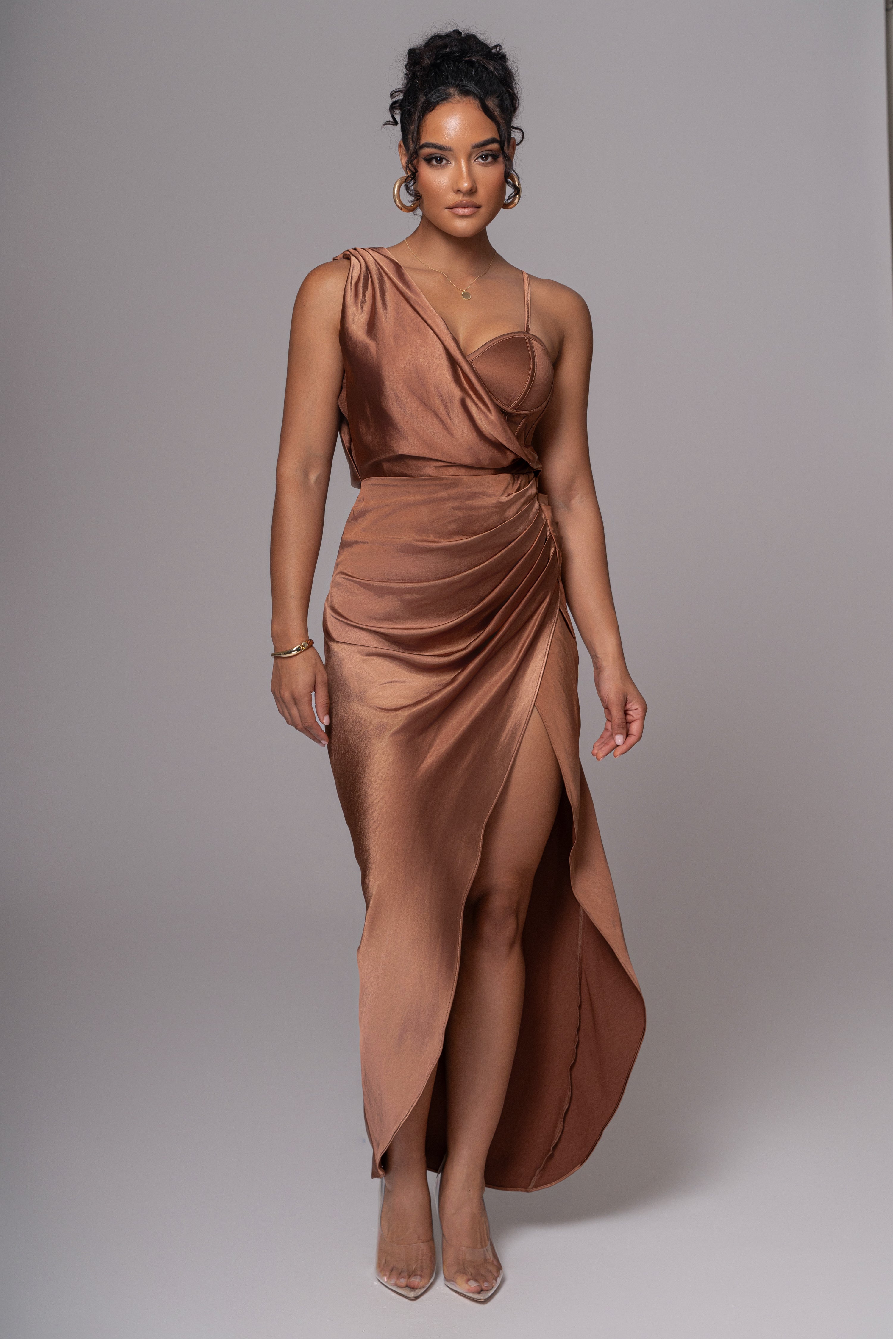 Chocolate Anastacia Drape Maxi Dress