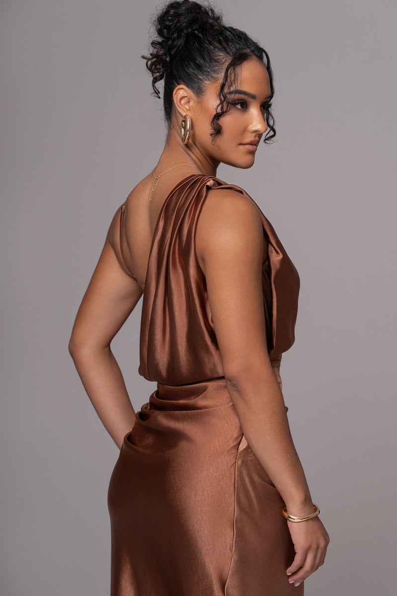 Chocolate Anastacia Drape Maxi Dress