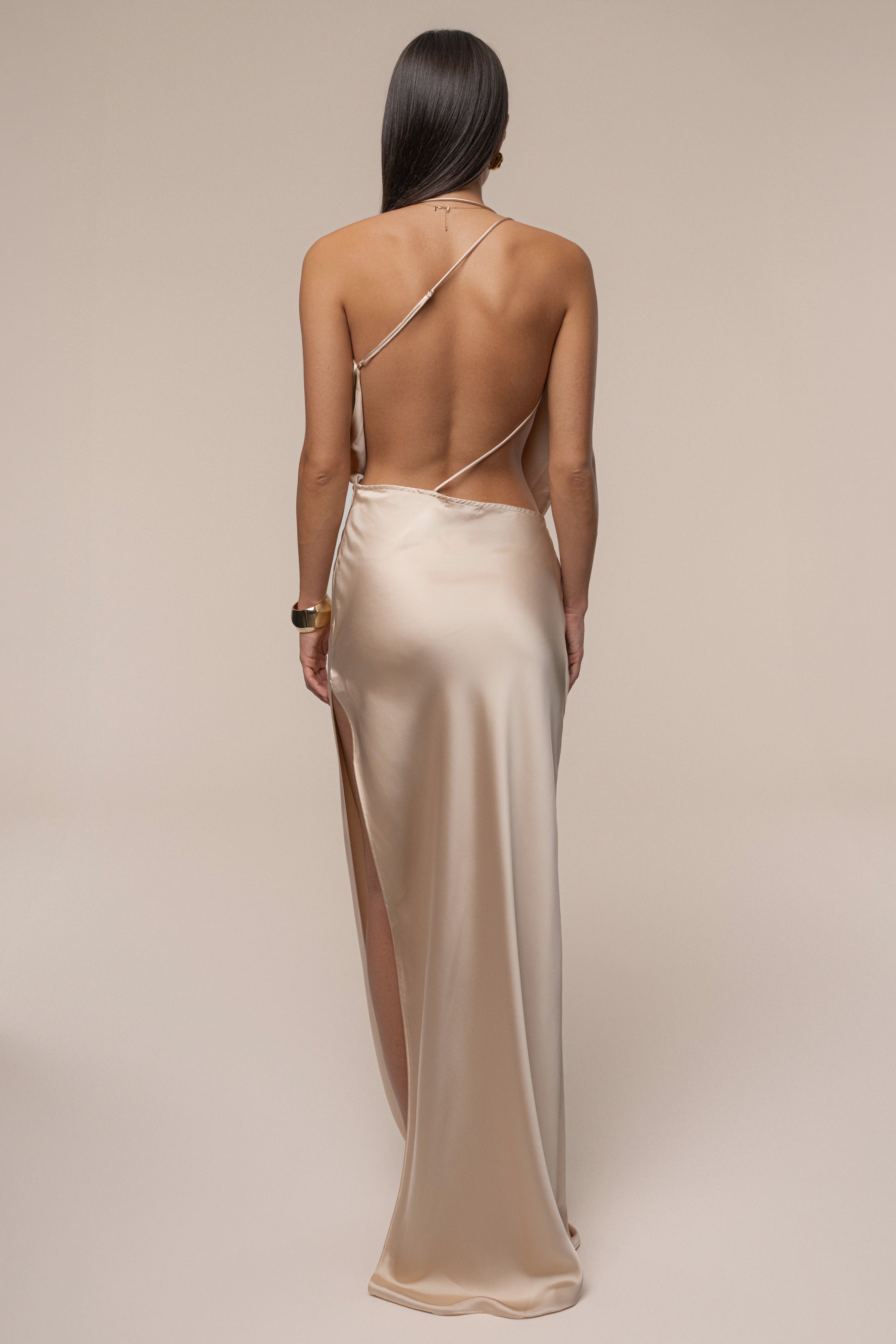 Champagne Delmara Cowl Maxi Dress