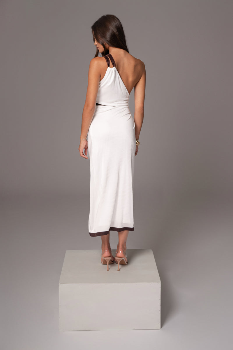 Ivory Anniversary Belted Wrap Dress