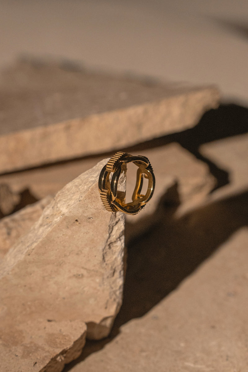 Gold Emi Chain Ring