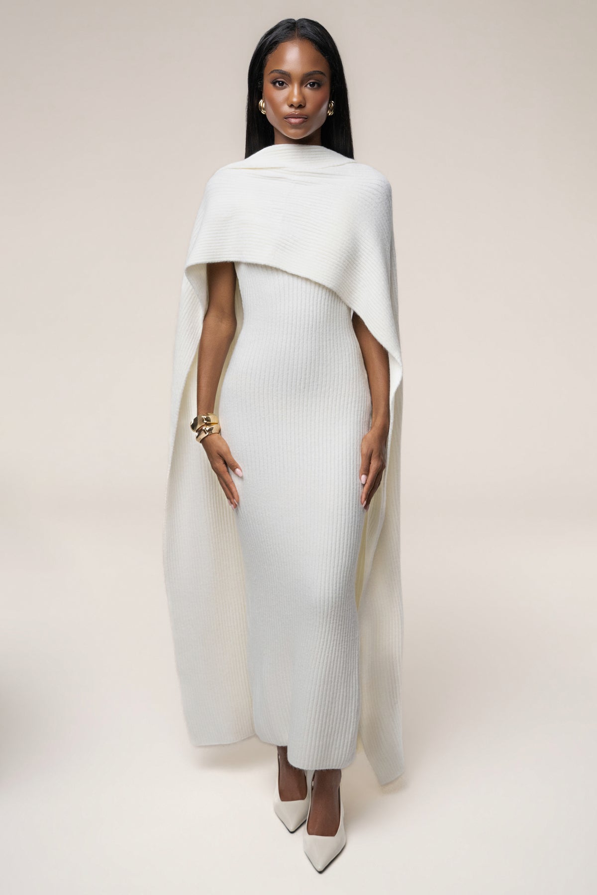 Ivory Weekend Away Knit Maxi Dress - JLUXLABEL