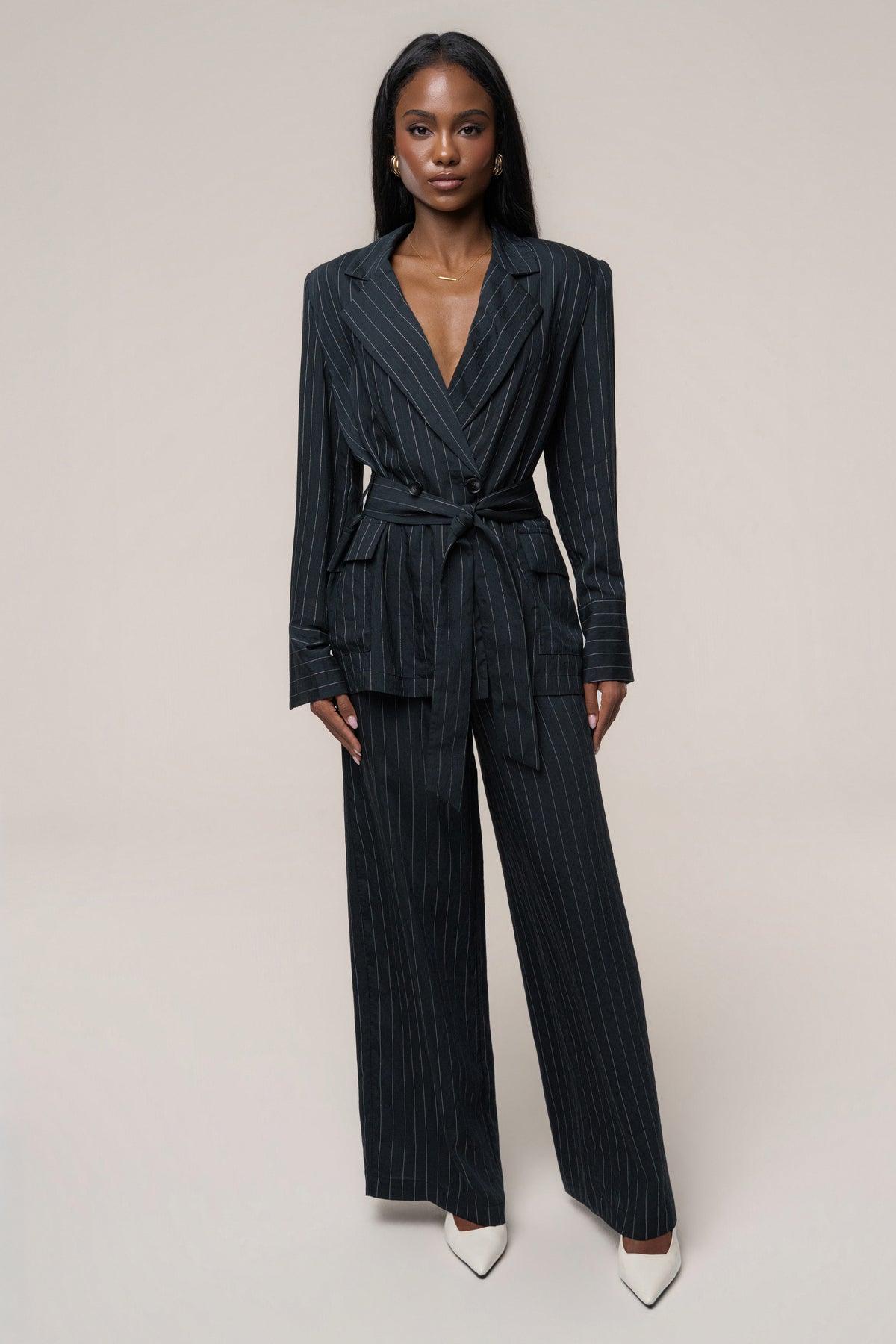 Black Social Club Pinstripe Blazer
