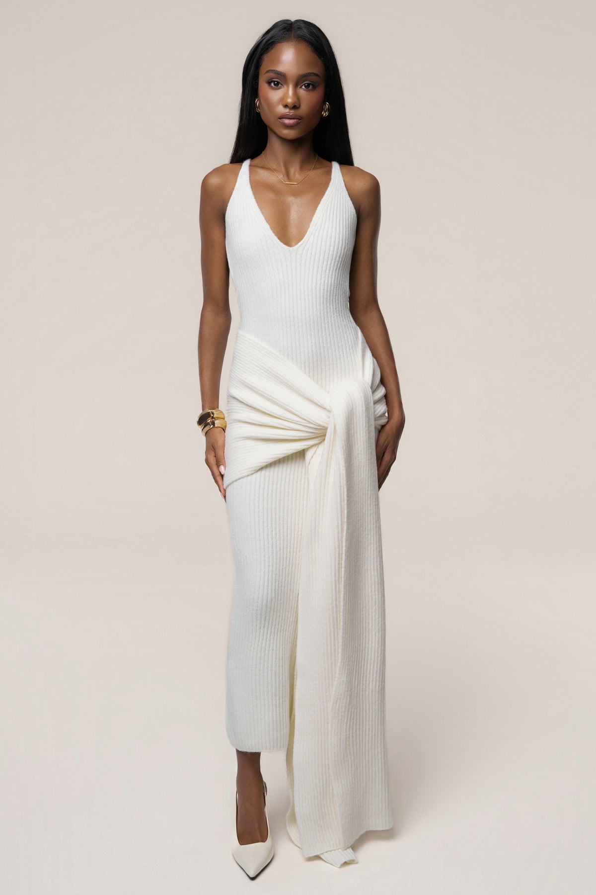 Cream Lodge Ribbed Scarf