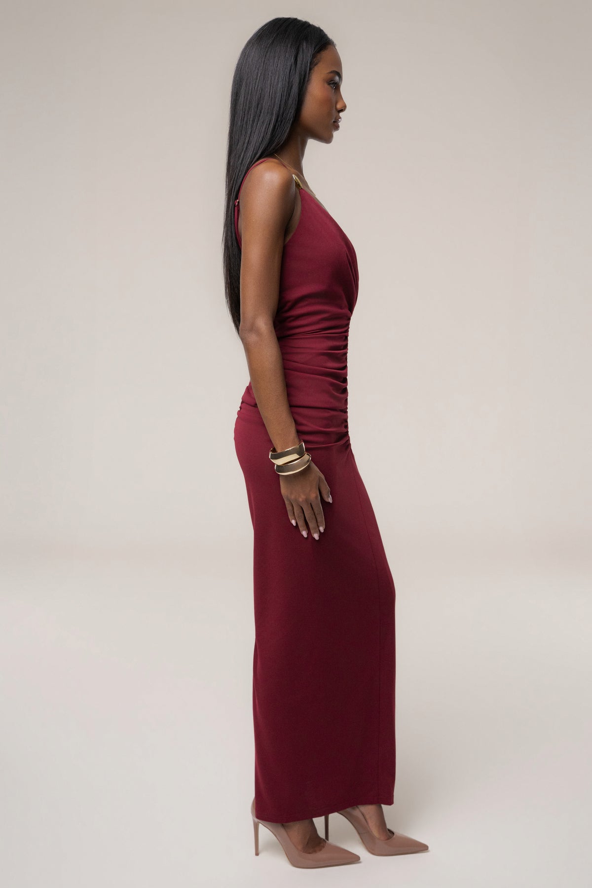 Red Unforgettable Plunge Maxi Dress - JLUXLABEL