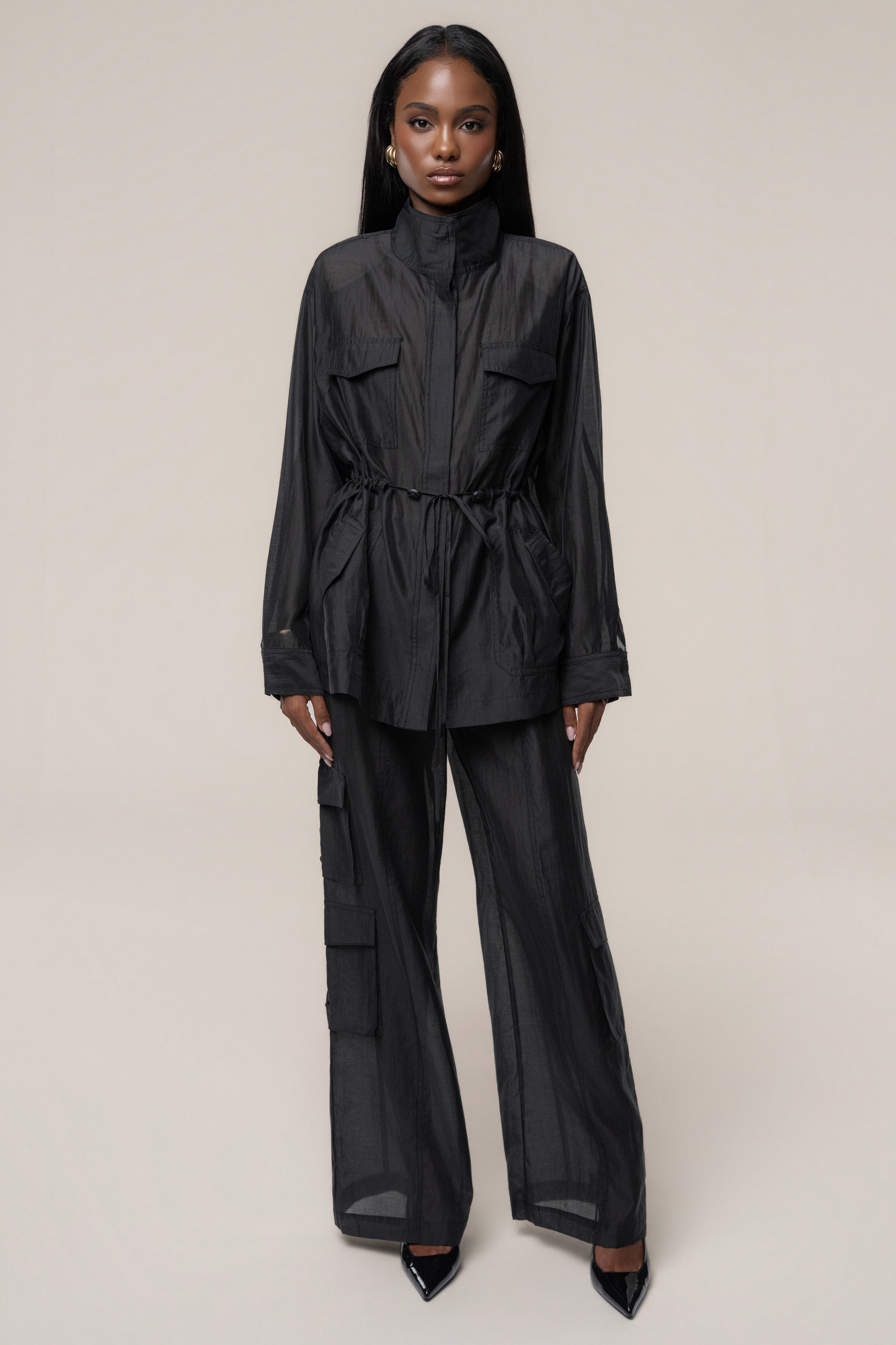 Black Explorer Sheer Jacket