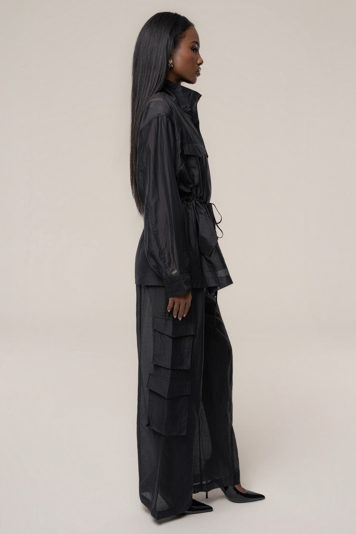 Black Explorer Sheer Jacket