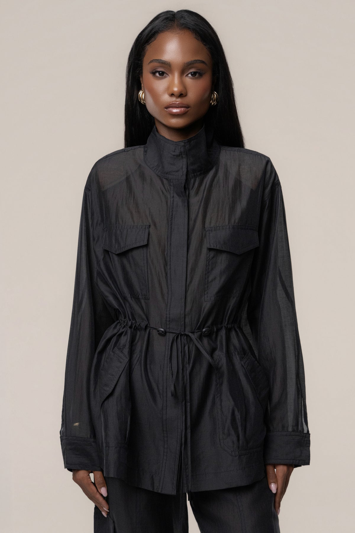 Black Explorer Sheer Jacket