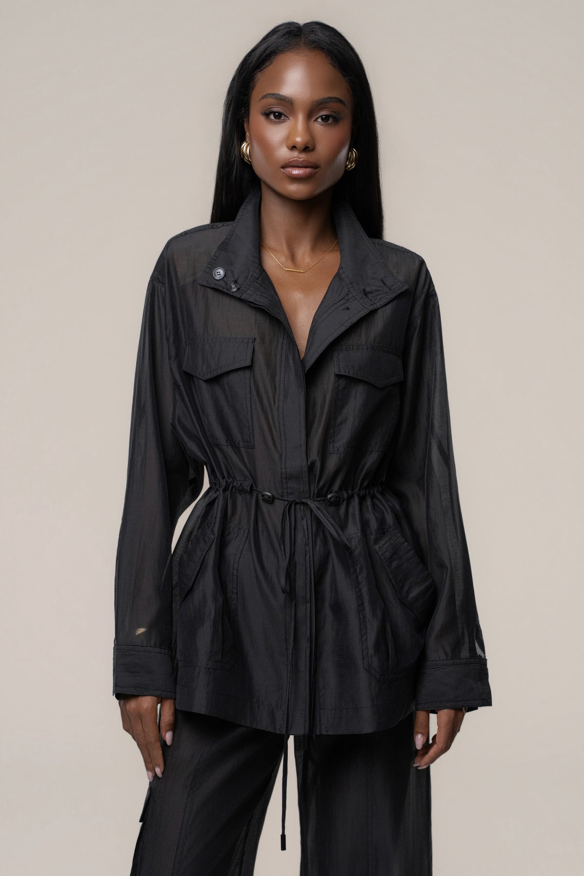 Black Explorer Sheer Jacket