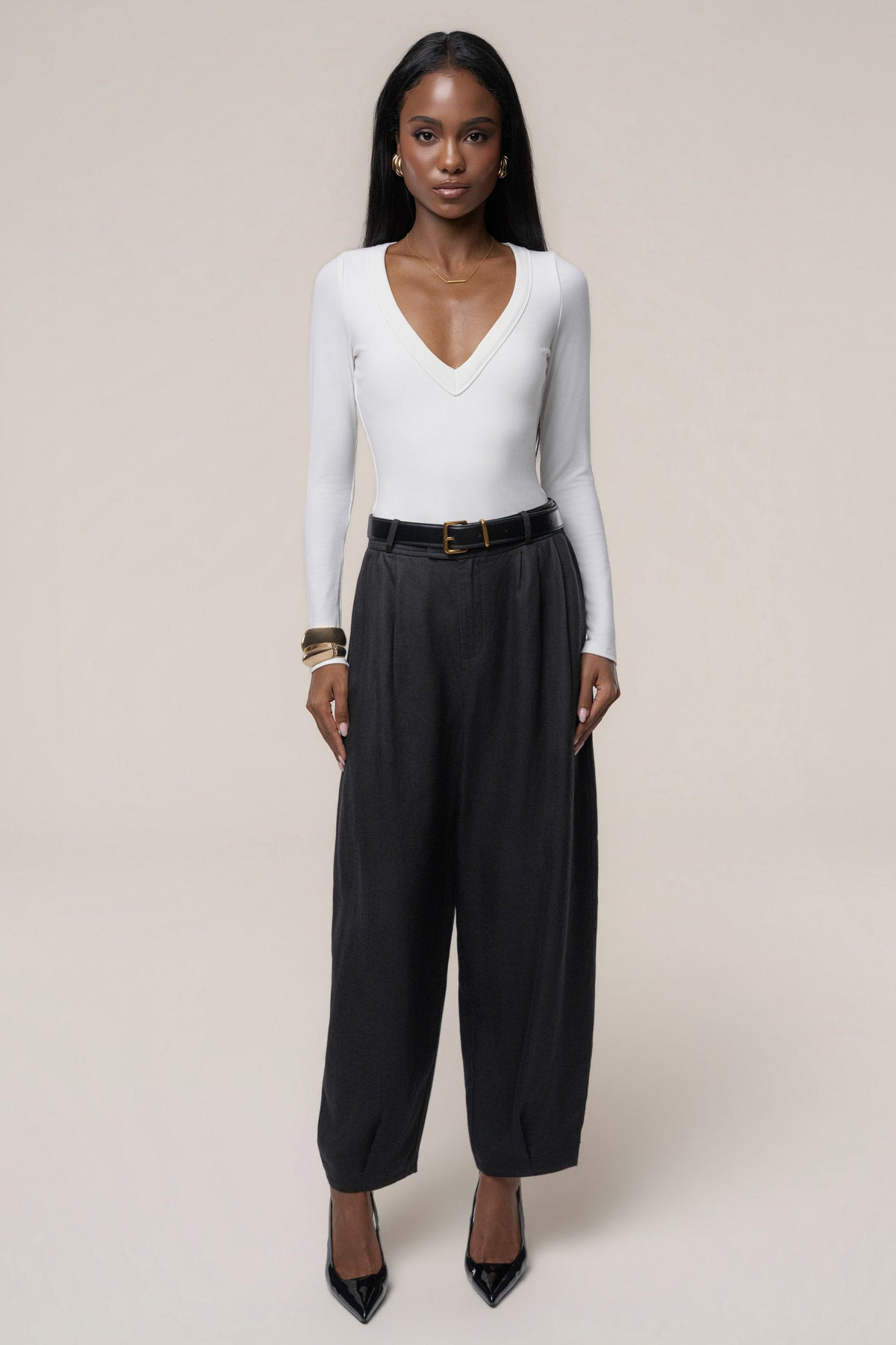 Black Weekend Barrel Trouser - JLUXLABEL