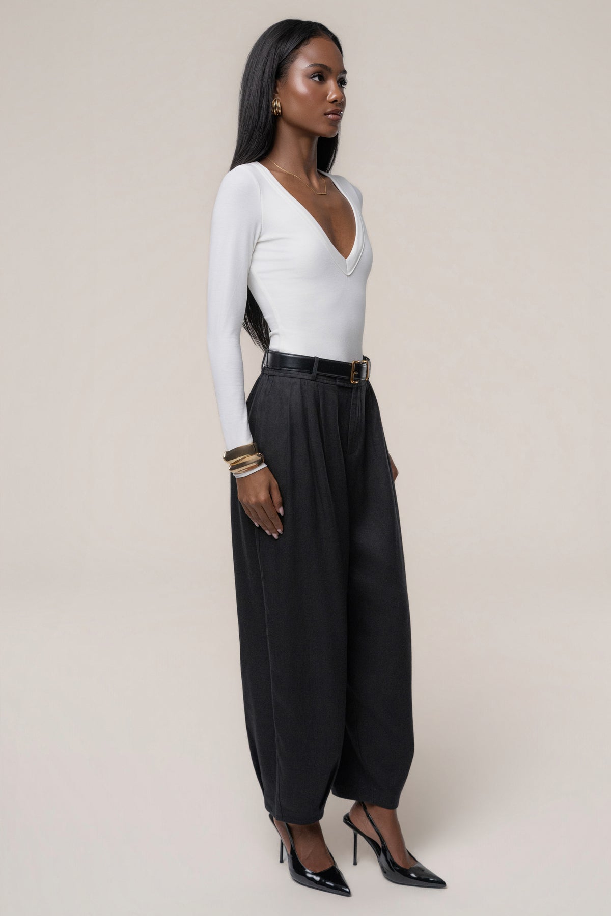 Black Weekend Barrel Trouser - JLUXLABEL