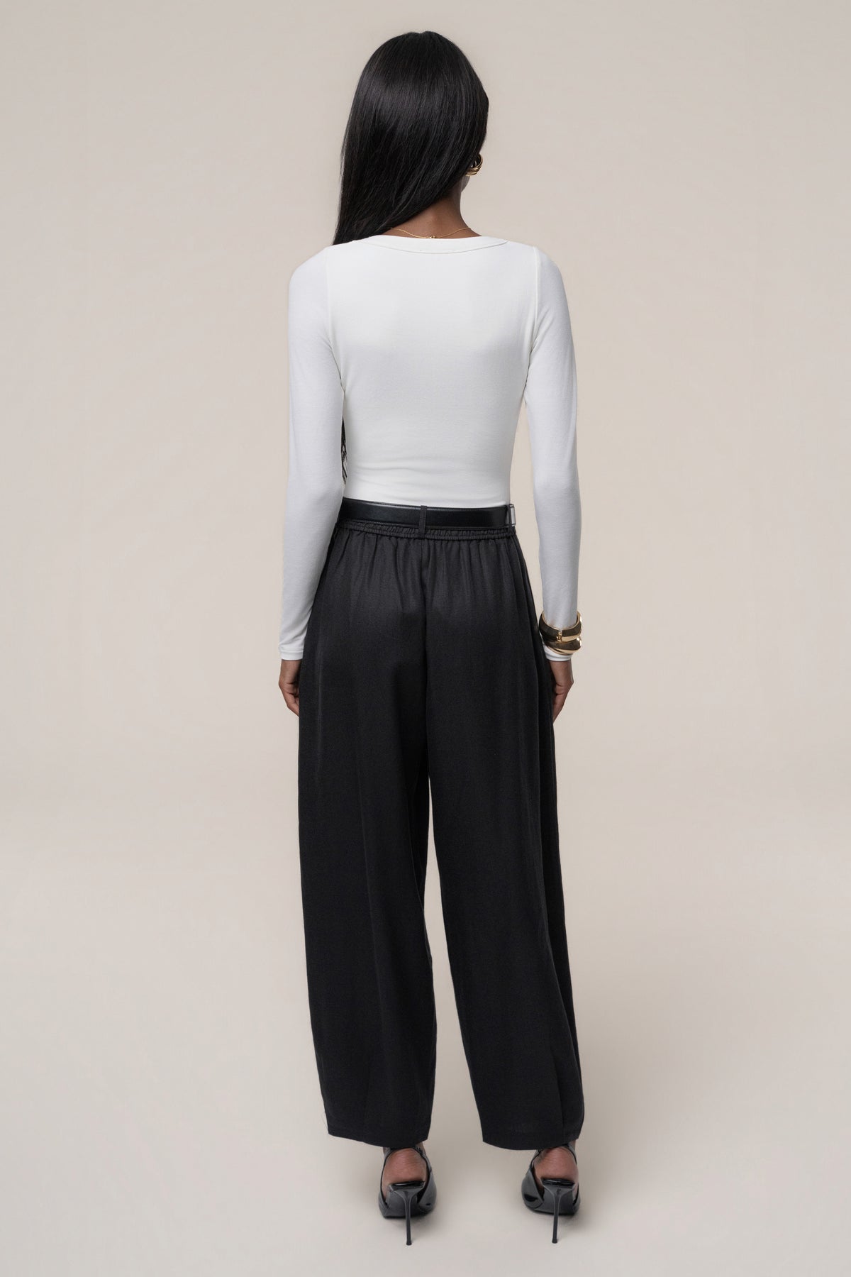 Black Weekend Barrel Trouser - JLUXLABEL