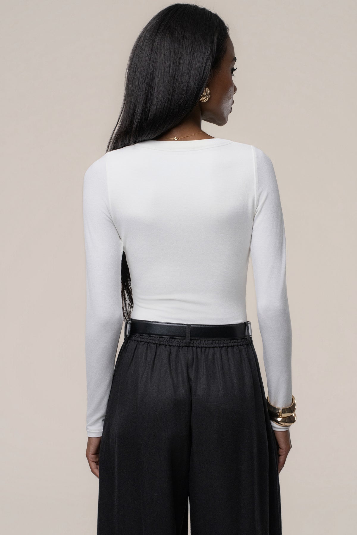 White Cherie Plunge Bodysuit
