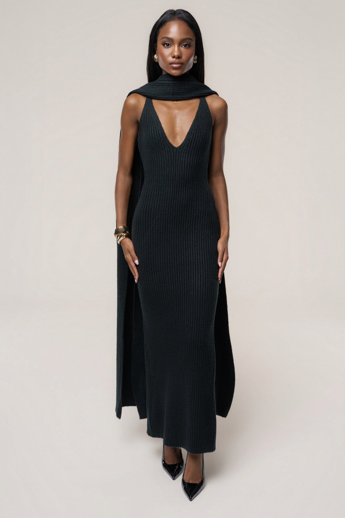Black Weekend Away Knit Maxi Dress - JLUXLABEL