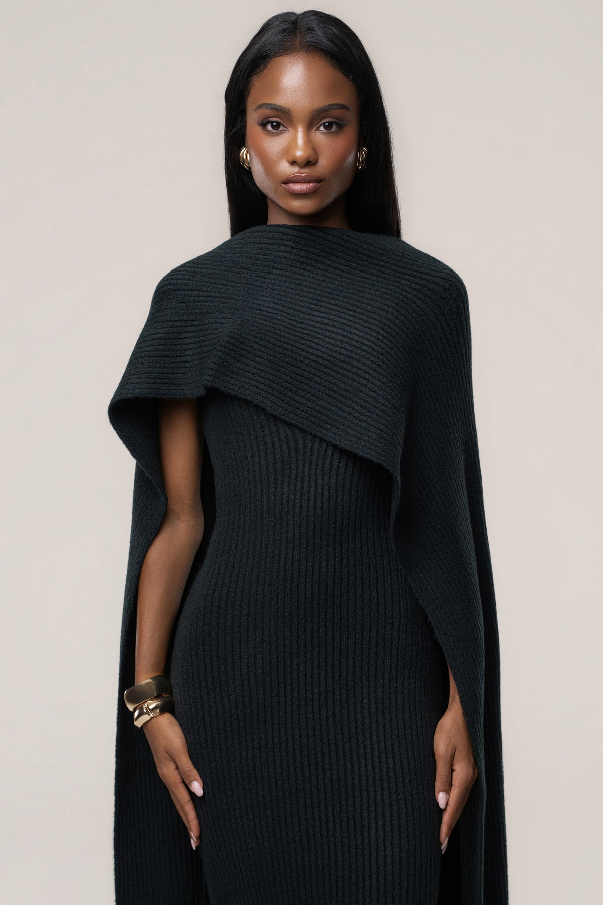 Black Weekend Away Knit Maxi Dress - JLUXLABEL