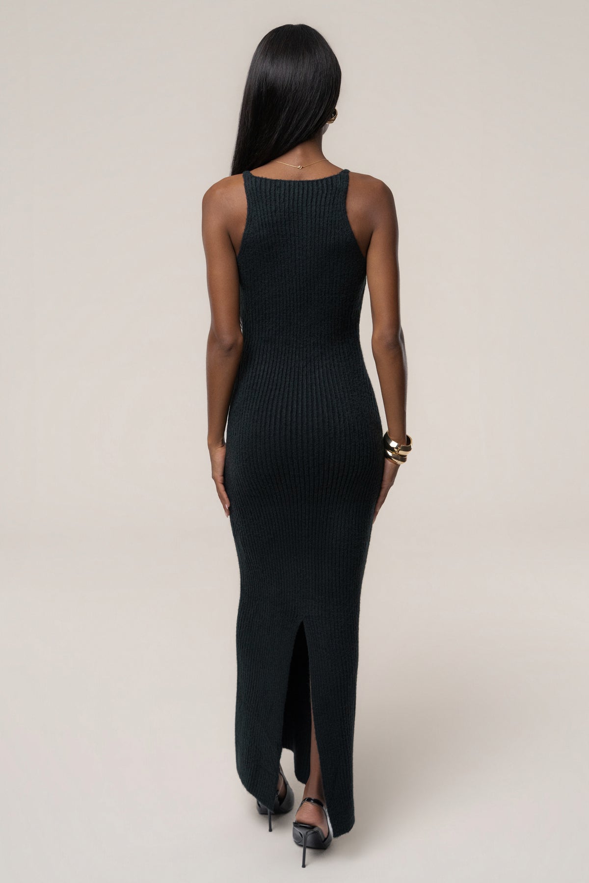 Black Weekend Away Knit Maxi Dress - JLUXLABEL