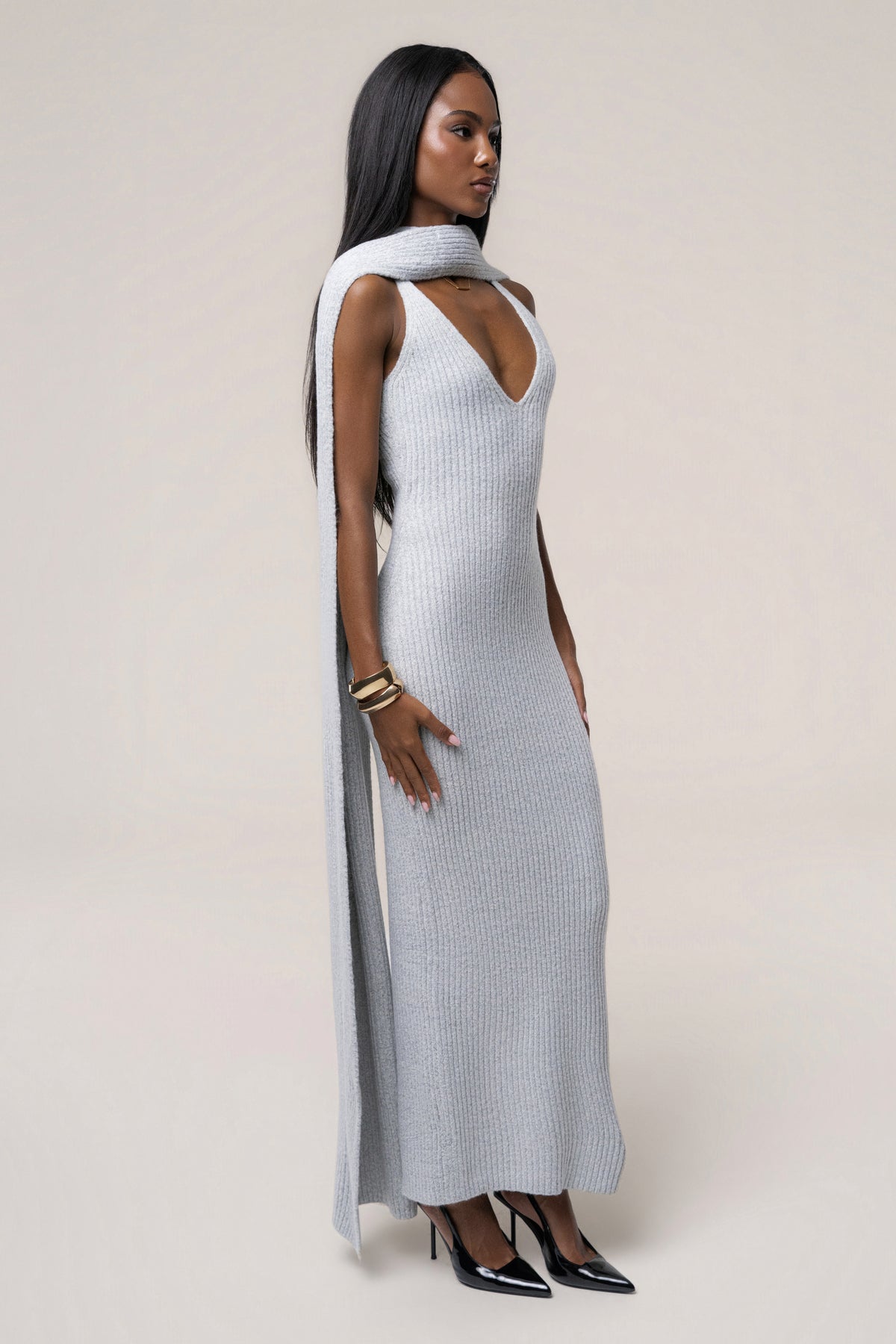 Heather Grey Weekend Away Knit Maxi Dress - JLUXLABEL