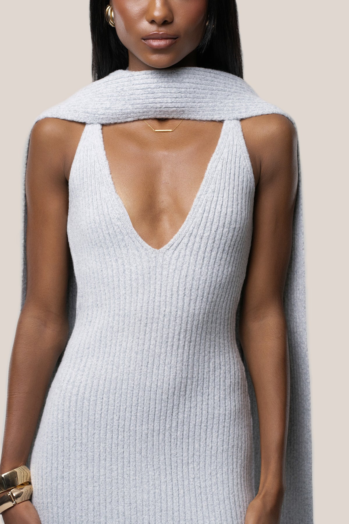 Heather Grey Weekend Away Knit Maxi Dress