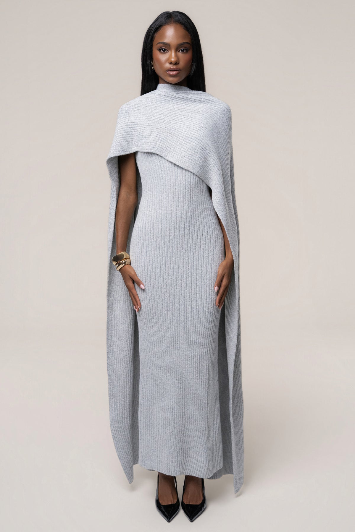 Heather Grey Lodge Ribbed Scarf