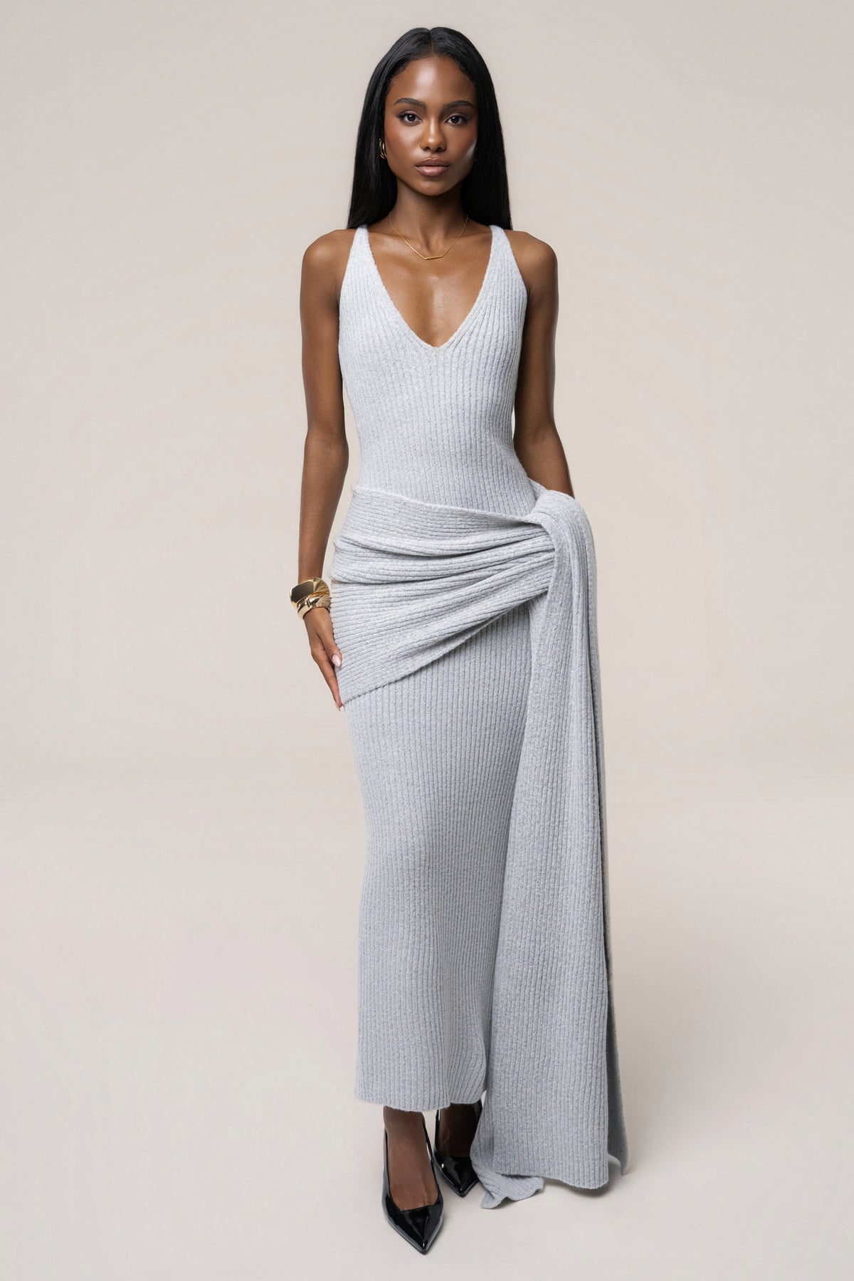 Heather Grey Weekend Away Knit Maxi Dress - JLUXLABEL