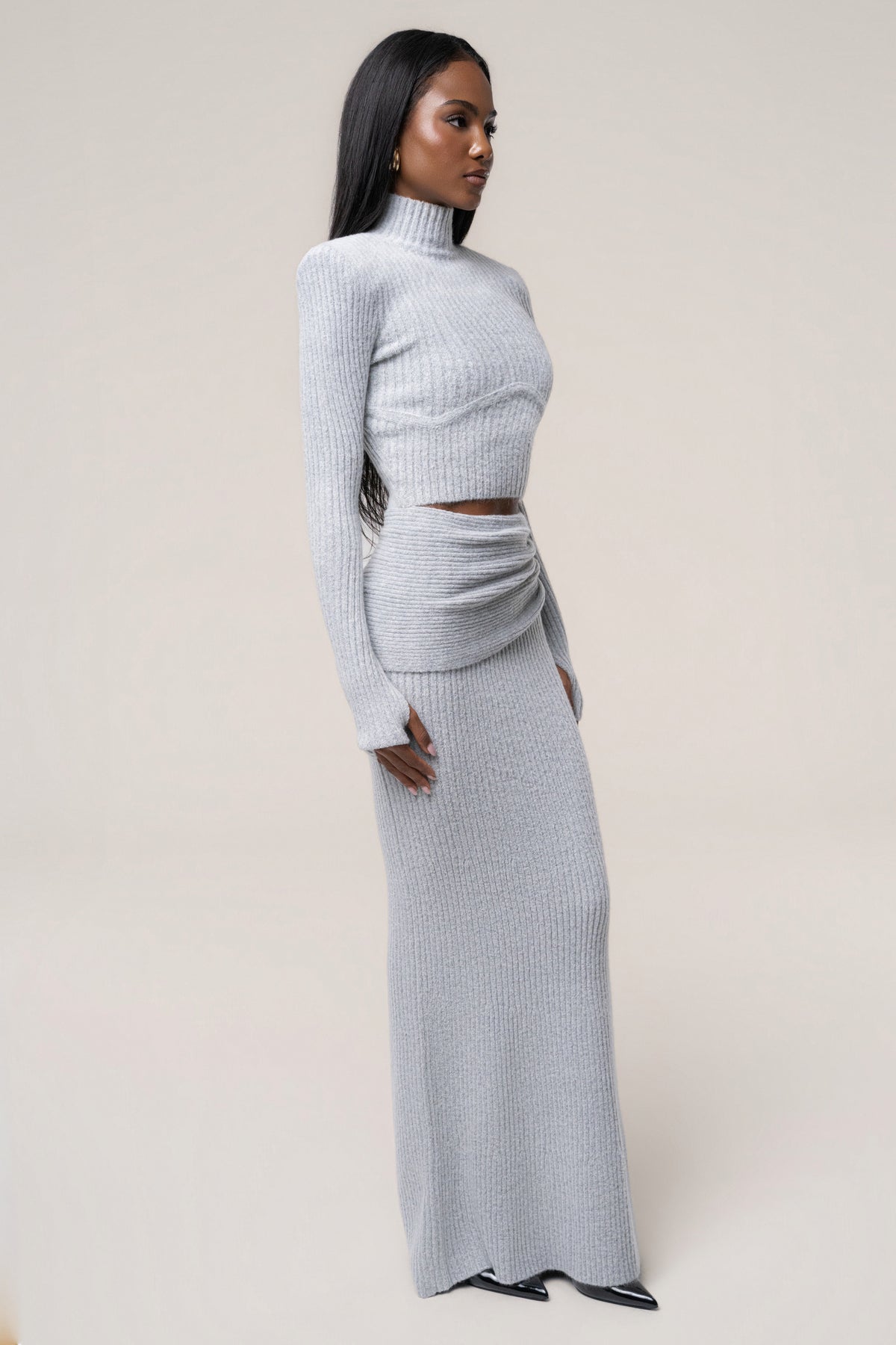 Heather Grey Retreat Ribbed Top - JLUXLABEL