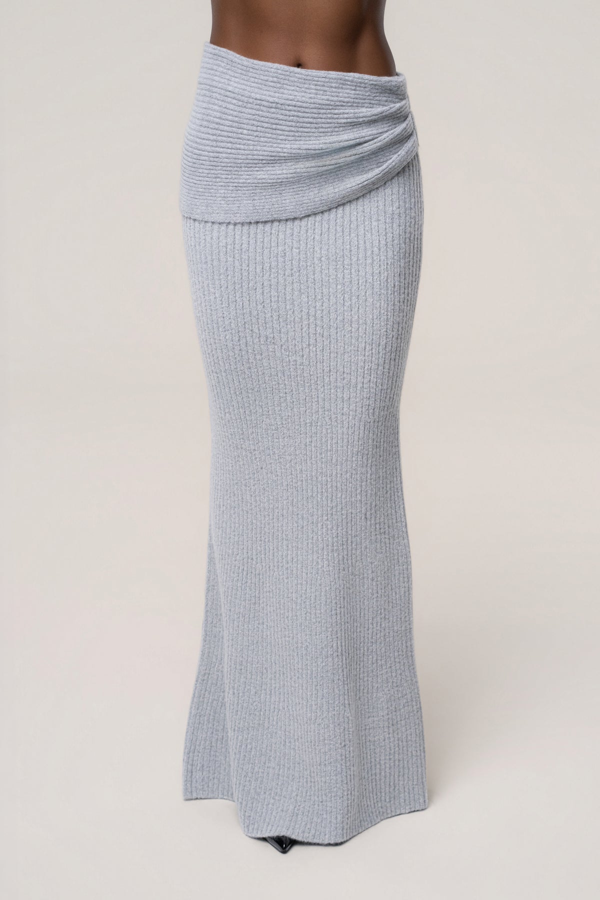 Heather Grey Retreat Ribbed Maxi Skirt - JLUXLABEL