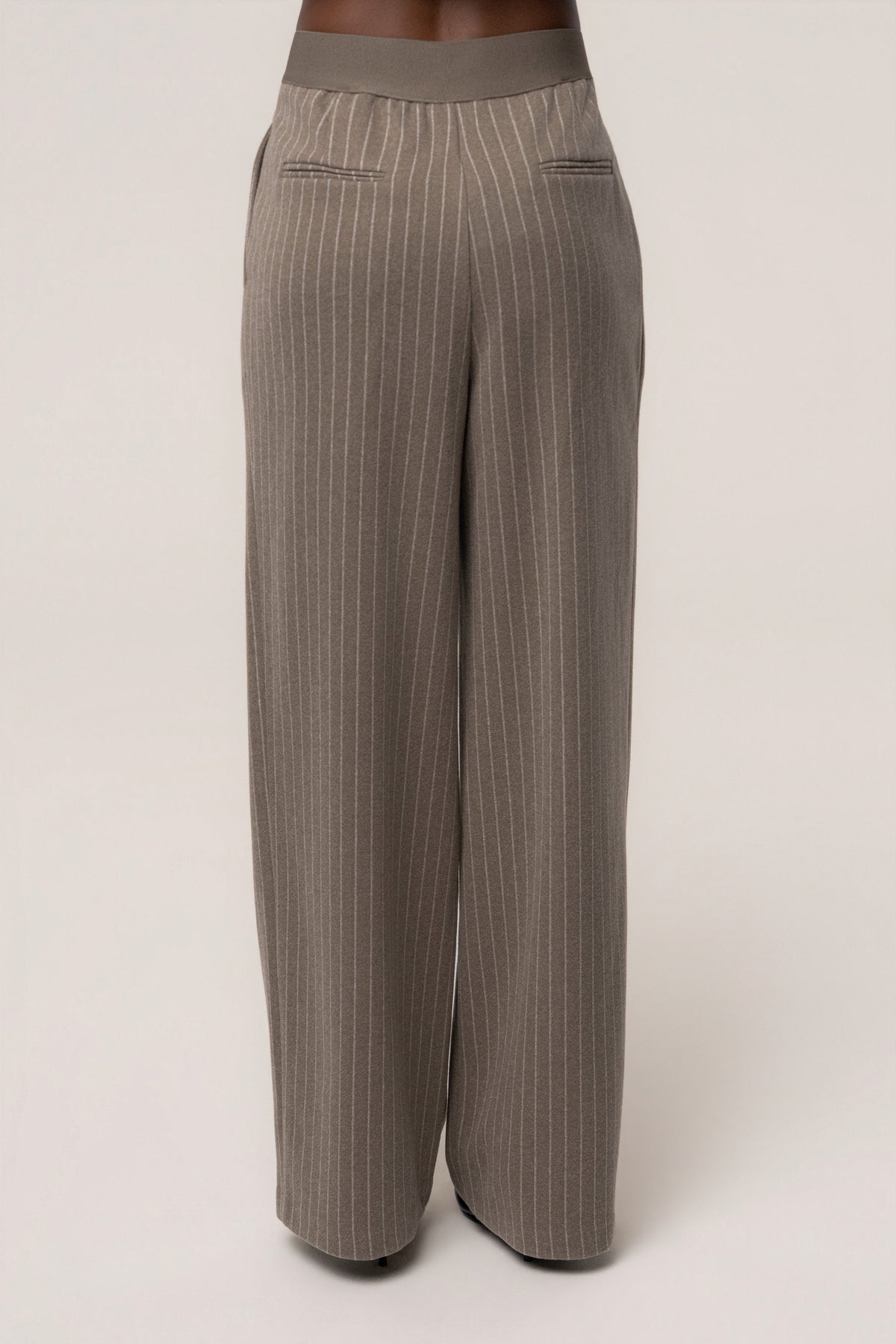 Taupe/Ivory Outline Pinstripe Trouser