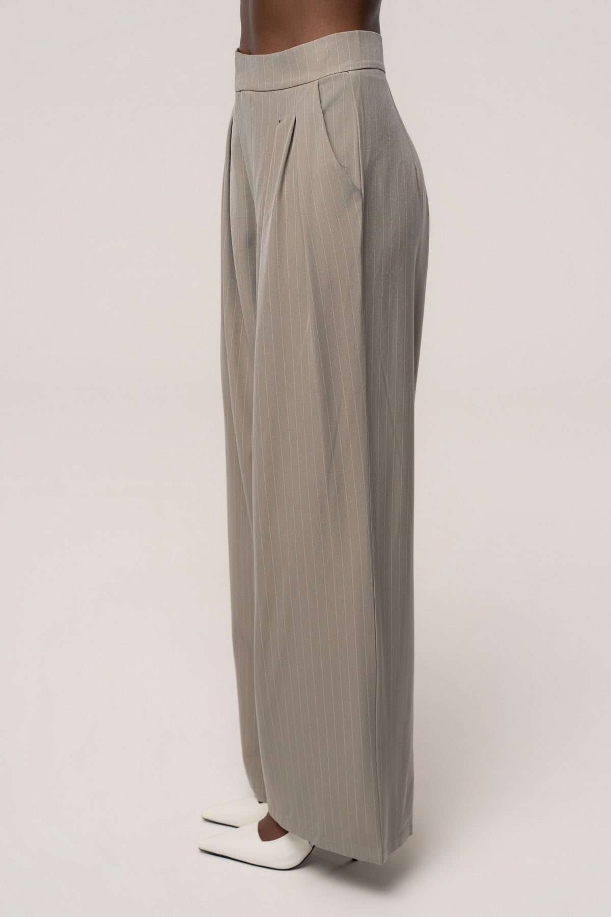 Beige In Session Pinstripe Pant
