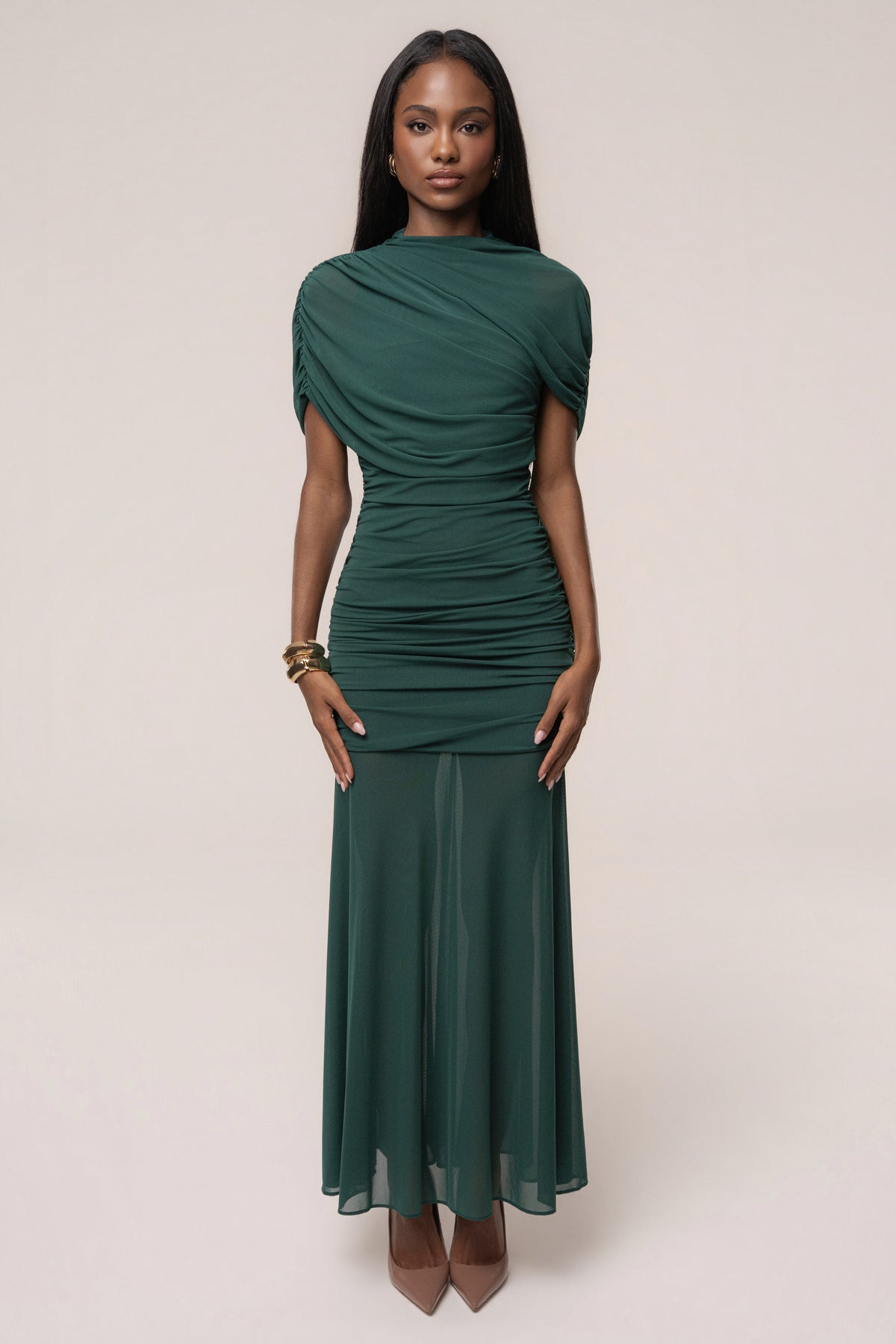 Green Full Attention Maxi Dress