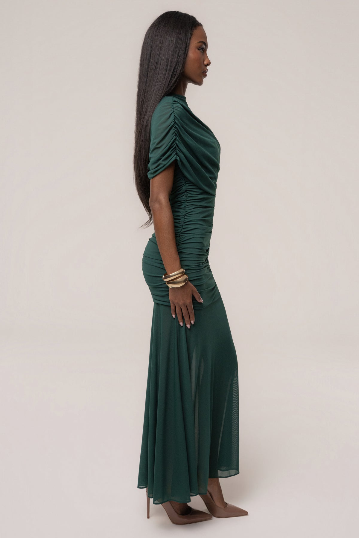 Green Full Attention Maxi Dress