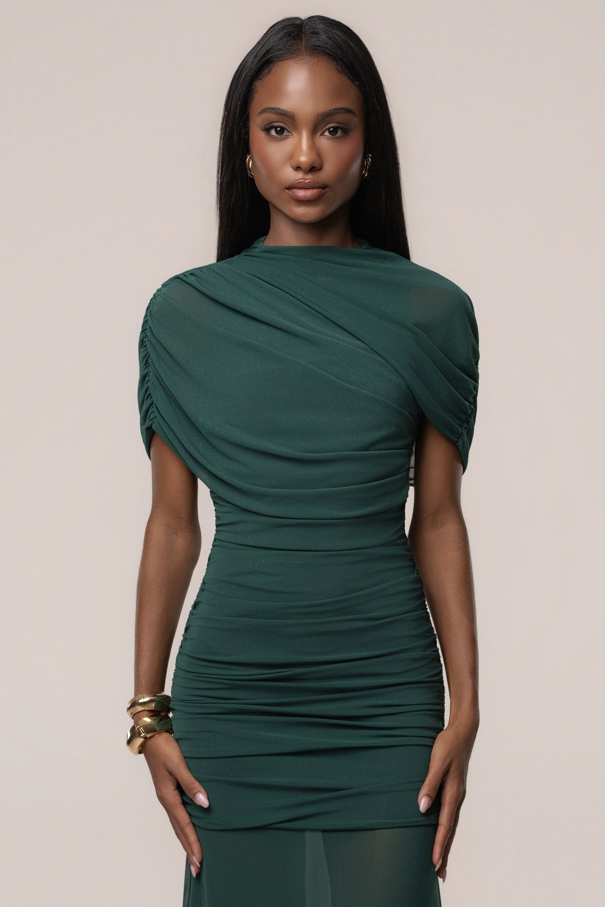 Green Full Attention Maxi Dress