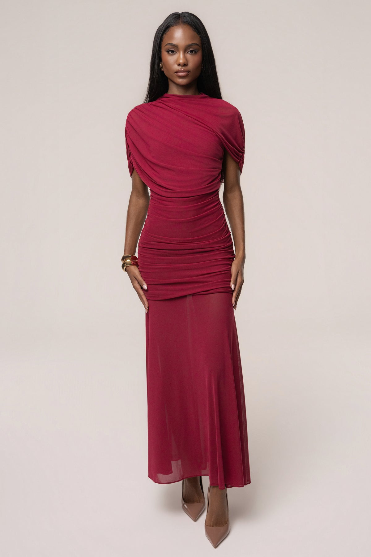 Berry Full Attention Maxi Dress