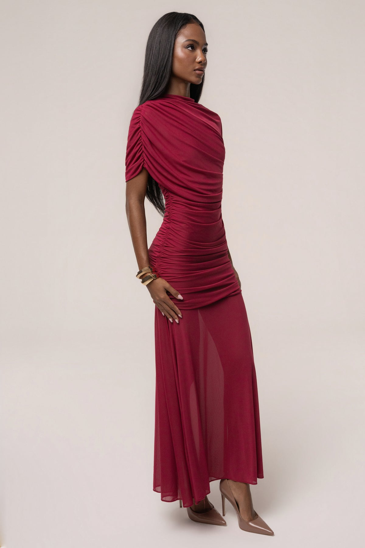 Berry Full Attention Maxi Dress