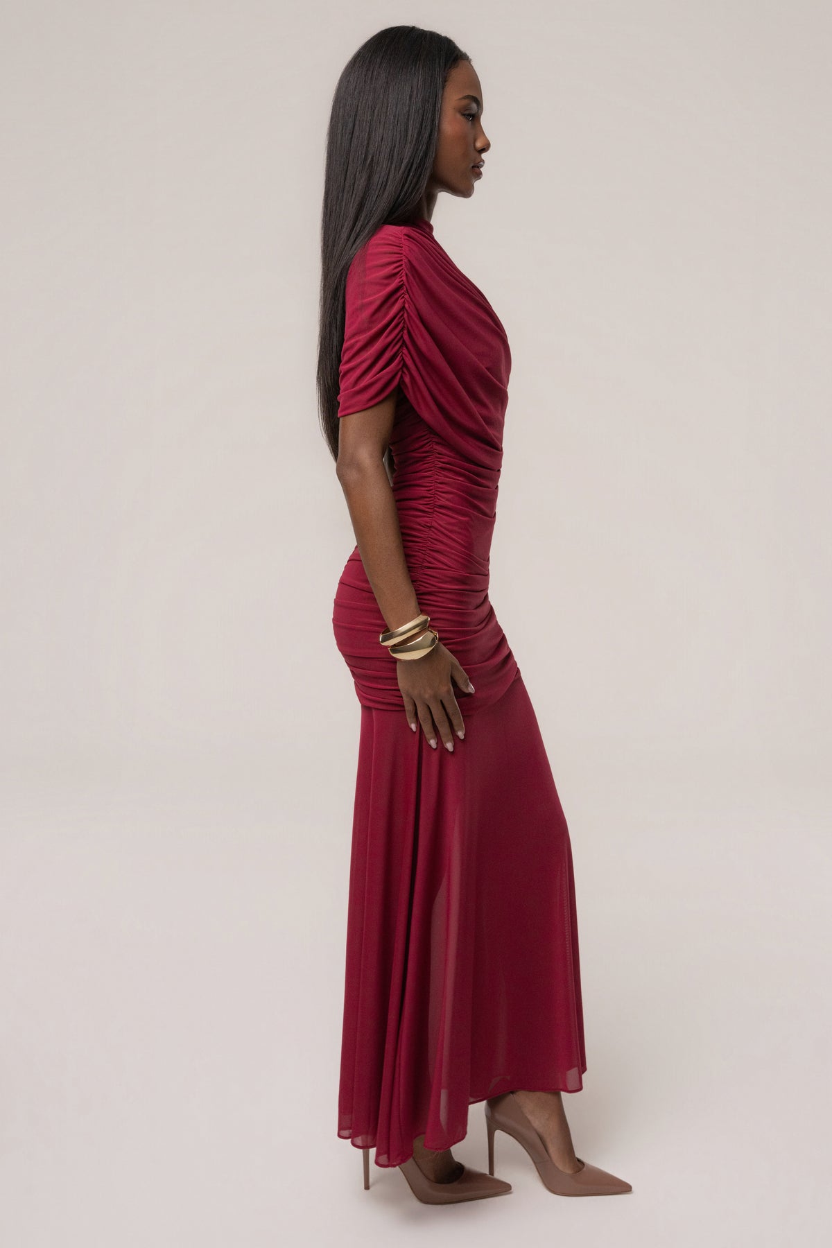 Berry Full Attention Maxi Dress