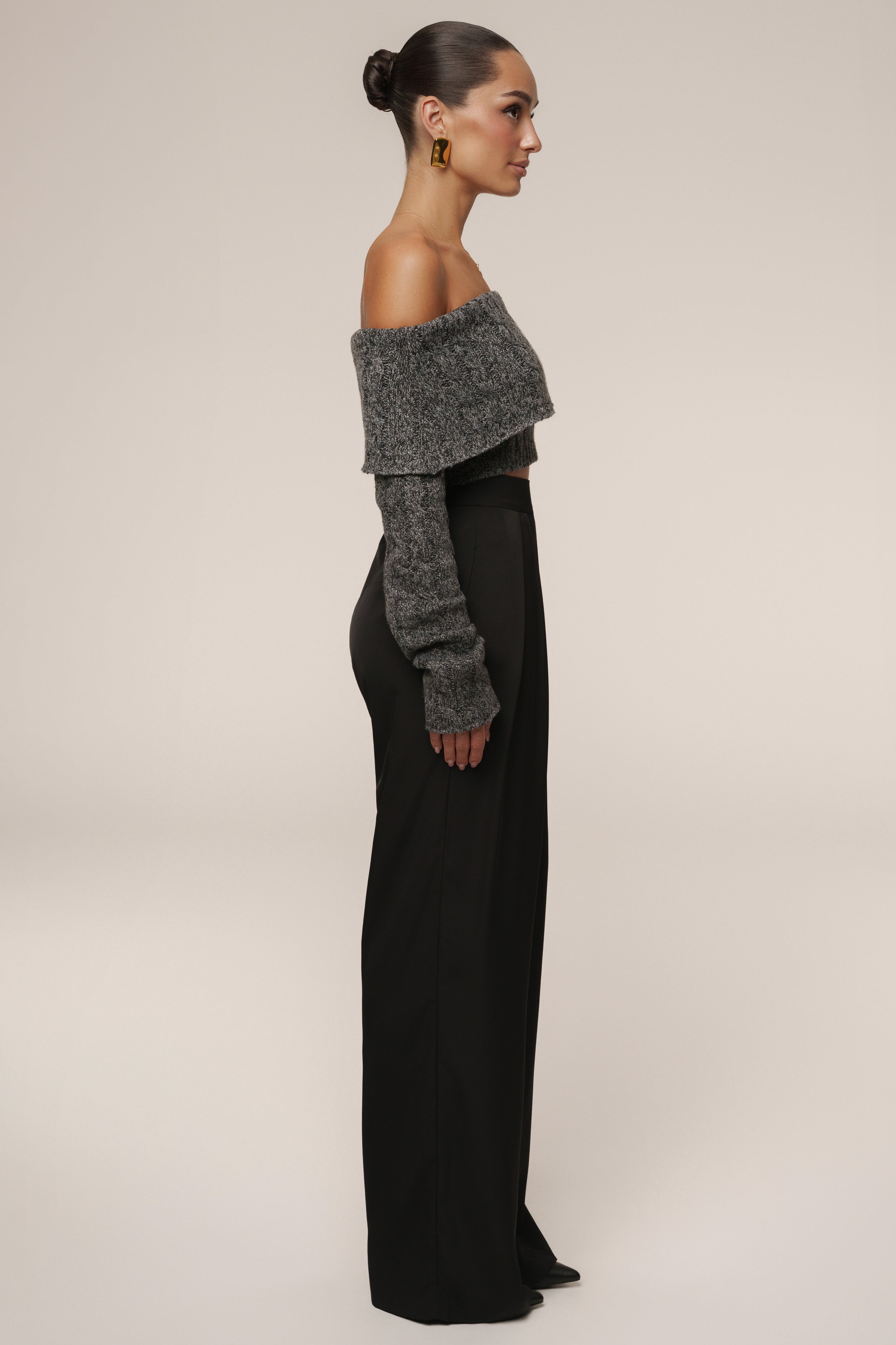 Grey Off Duty Sweater Top - JLUXLABEL