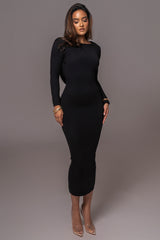 Black Heavenly Knit Maxi Dress - JLUXLABEL