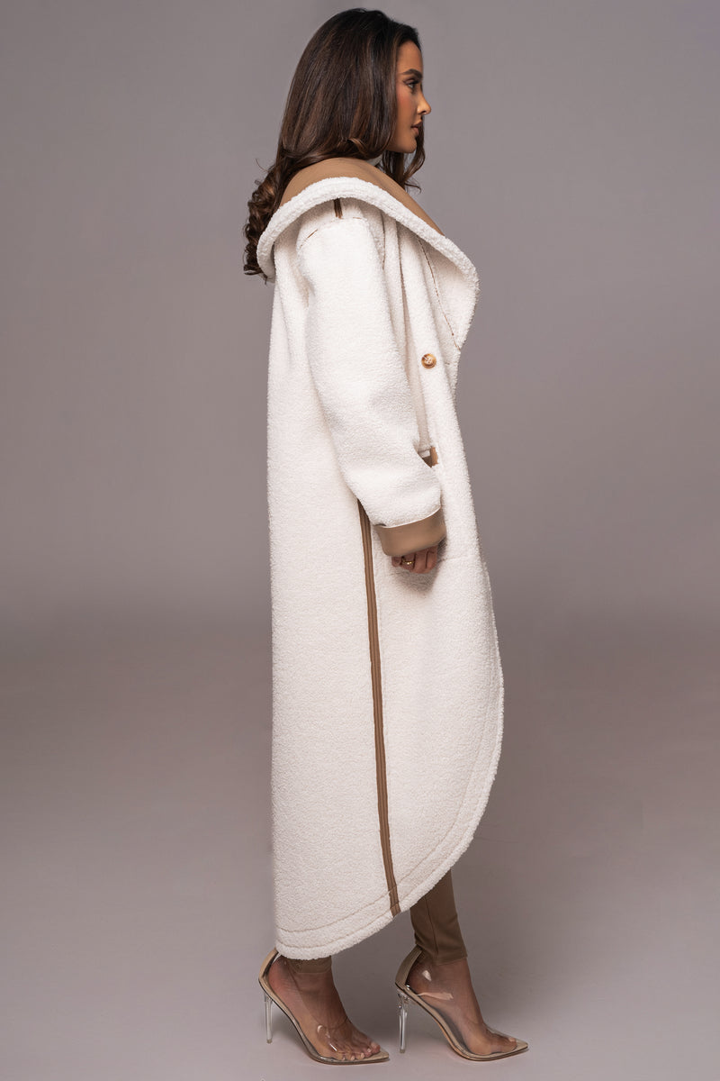 Tan Know Your Worth Sherpa Coat - JLUXLABEL