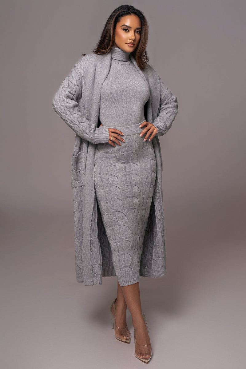 Grey Stepping Out Sweater Cardigan - JLUXLABEL