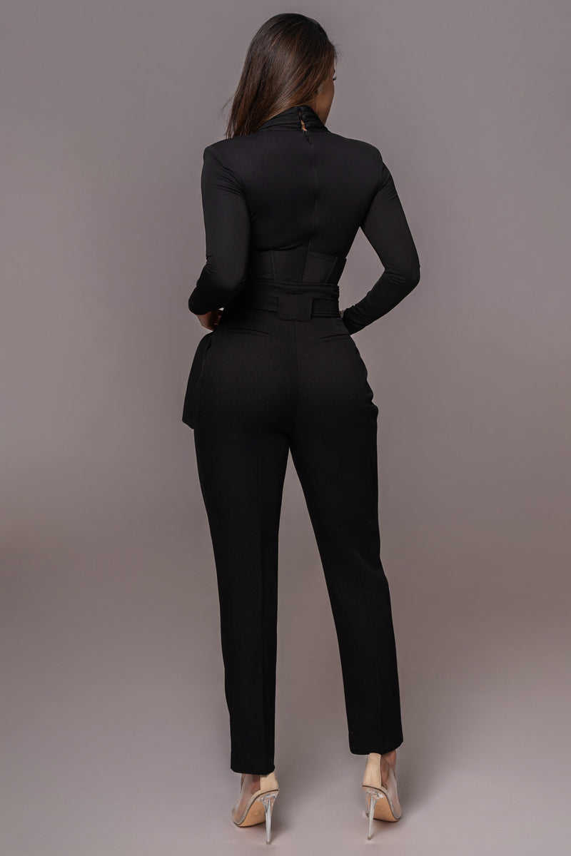 Black Drape Corset Bodysuit - JLUXLABEL