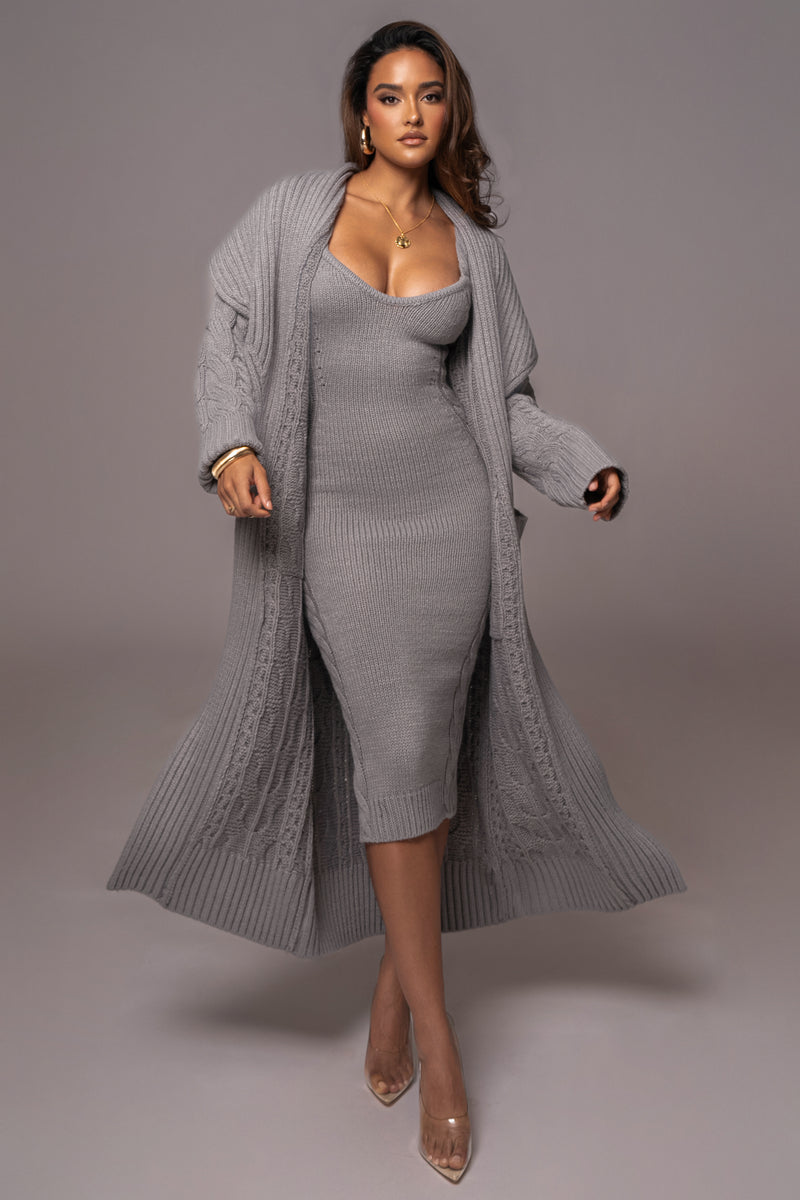YOURS Plus Size Grey Cable Knit Maxi Cardigan
