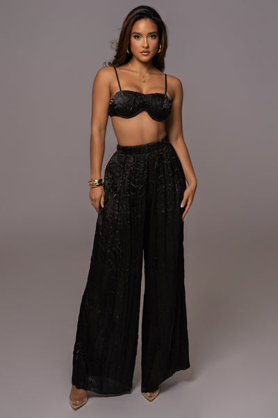 Black is Luxury 3 Piece Satin Pants Set | Austin's Kloset