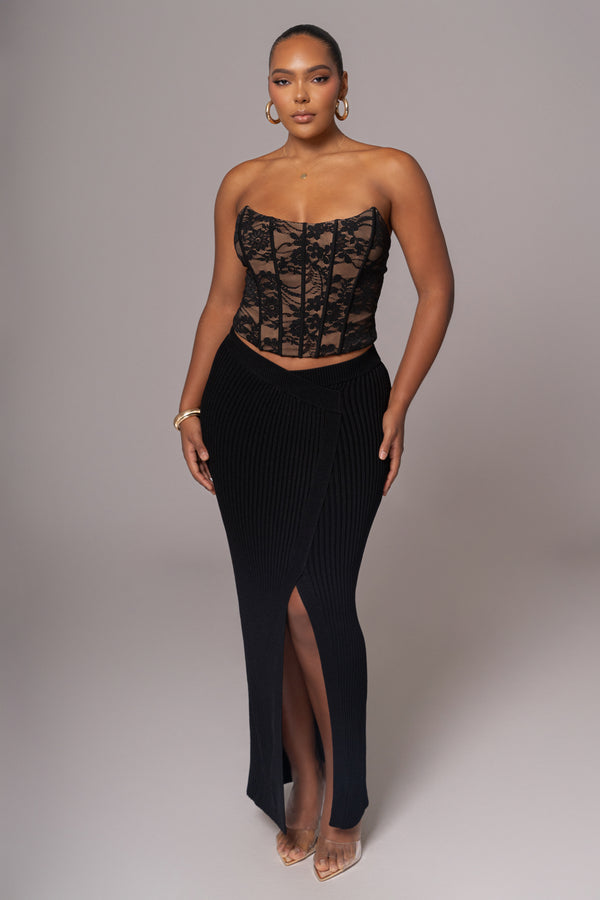 Top en dentelle Rosemere noir