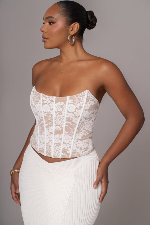 Robe en dentelle blanche Rosemere